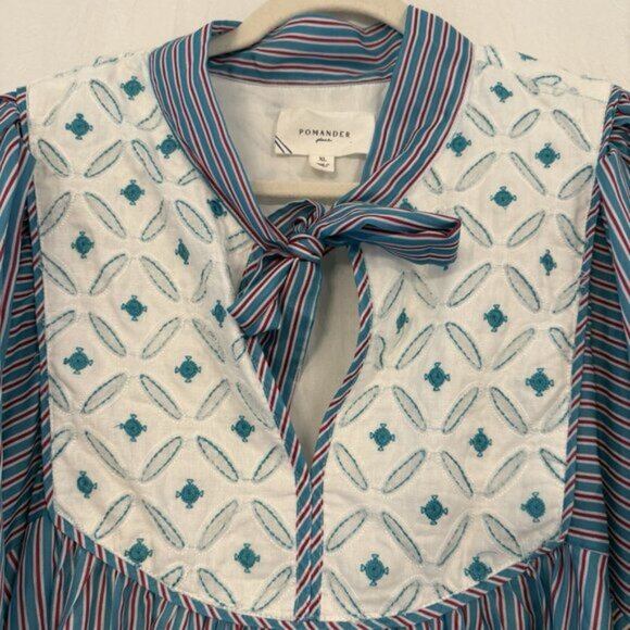 Tuckernuck Pomander Place Juliette Dress XL Embroidered Preppy Coastal Classic - Picture 3 of 16